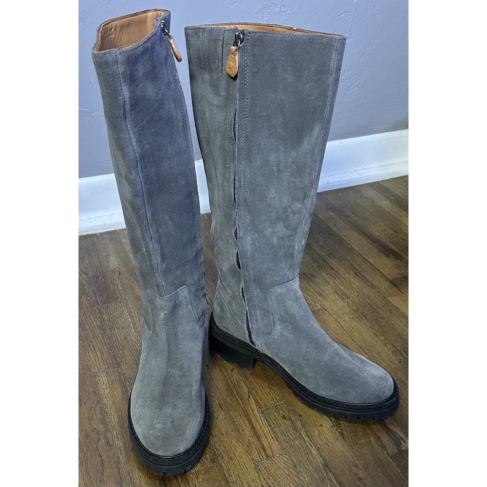 Gentle Souls by Kenneth Cole Brandon knee-high boots charcoal grey suede 9.5